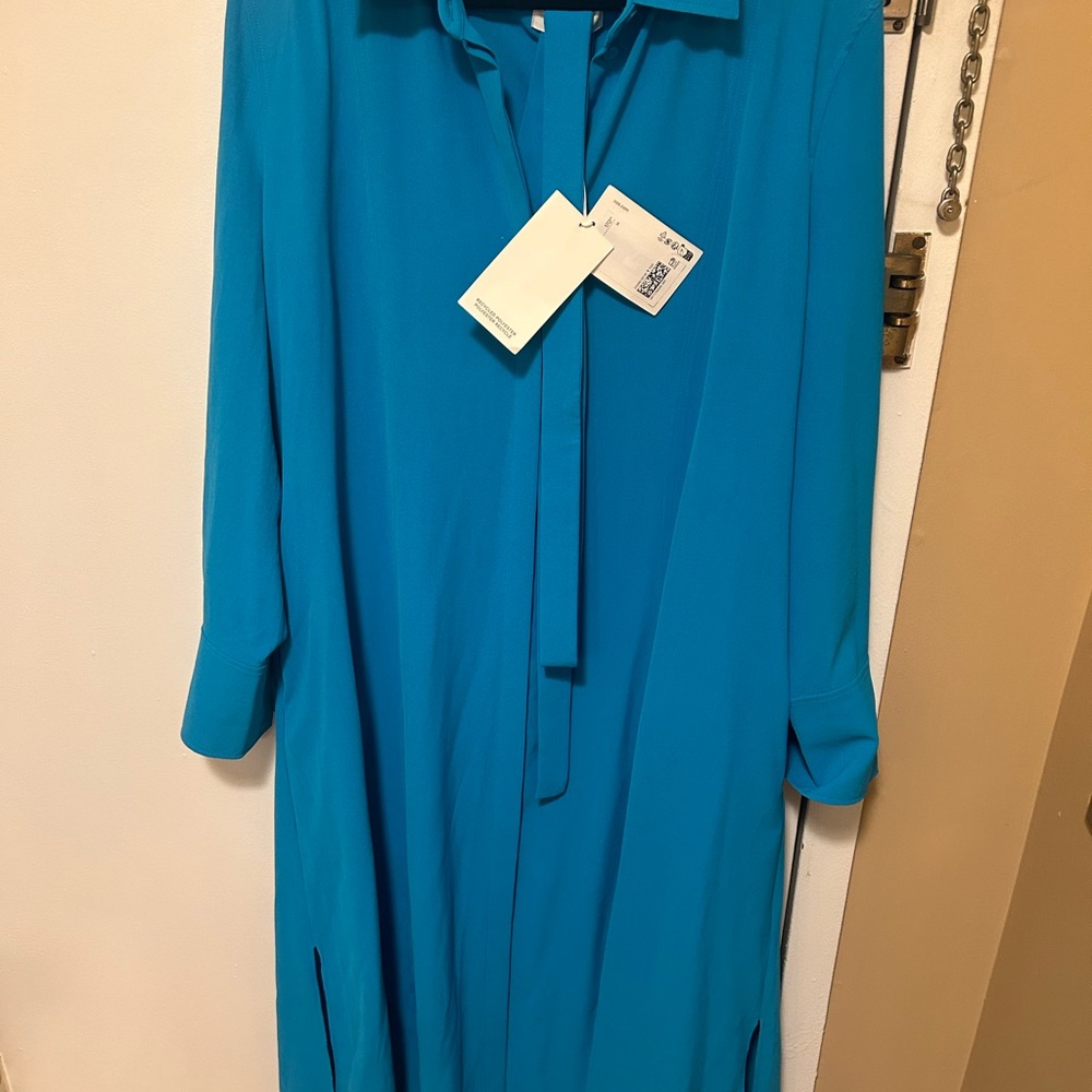 COS Turquoise Long Sleeve Shift Dress
